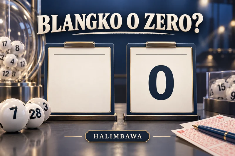 Orihinal na ilustrasyong lottery: Missing data kumpara sa zero. Mga halimbawang label, hindi aktuwal na result.